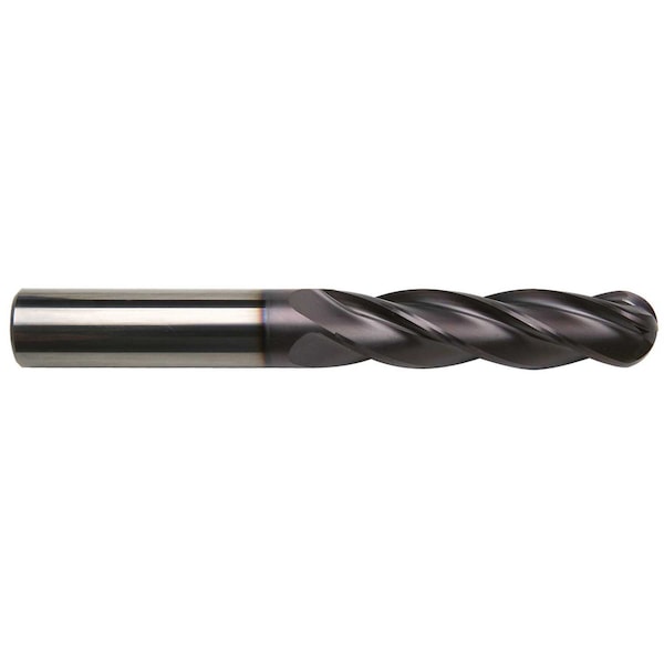 Gs Tooling 3/4" Diameter x 3/4" Shank 4-Flute Extra Long Length Ball Nose Yellow Series Carbide End Mills 102596 - main